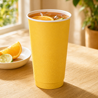 Gobelet en papier jetable jaune pour café, thé, boissons chaudes ou froides, à emporter, pour café, jus, lait, thé, fête, service de restauration