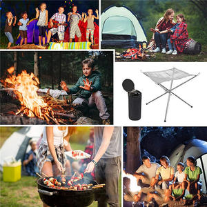 Foyer de Camping Portable, extérieur, <span class=keywords><strong>bois</strong></span>, barbecue, Grill, foyer, maille en acier pliable, foyer - Product Image 5