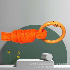 Yellow Rope Keychain With Metal Ring 140mm Length 16.5mm Diameter Portable Diy Jewelry <b>Accessory</b> - Product Image 3
