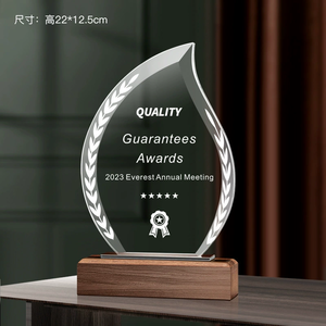 Гуанчжоу, лидер продаж, youtube, хрустальные медали и трофеи, индивидуальный дизайн, хрустальный стеклянный трофей с деревянной основой - Product Image 4