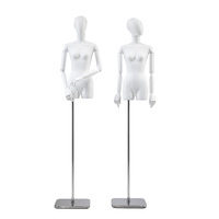 Maniquí Femenino Curvilíneo de Cuerpo Completo con Cabeza, Blanco, Realista, de Alta Gama, con Base de Madera y Alambre, para Exhibición de Ropa de Pie o Colgante