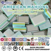 Set Mahjong Amerika Akrilik 4 Lapis Multi-Warna Motif Mutiara Kerang Laut Biru Terlaris 160 Ubin Mahjong Mini yang Dipoles Tangan