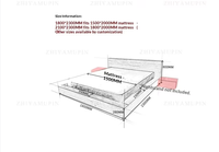 Nordisches Japanisches Massivholz-Tatami-Bodenbett Niedriges Modernes Minimalistisches Maßgefertigtes Hauptschlafzimmerbett