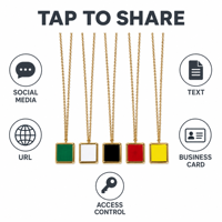 Collier intelligent NFC en laiton plaqué or avec pendentif pour partage d'URL sur les réseaux sociaux OEM ODM