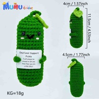 Boneka Mentimun Rajut Amigurumi Buatan Tangan Grosir, Boneka Penyemangat Emosional Lucu dengan Kartu untuk Perlengkapan Toko Hadiah