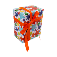 Papier d'emballage d'anniversaire recyclable personnalisé en gros, 80 g/m², rouleau artistique pour emballage cadeau et paquets de faveurs de fête