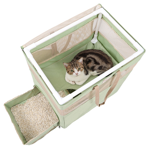 Travel Kennel Collapsible Litter Box Carry <strong>Cat</strong> Cage <strong>Condo</strong> for House <strong>Cats</strong> Pet Interactive Movement Toys Show House Pet - Product Image 1
