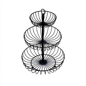 Panier à fruits en métal à 3 niveaux avec poignées, organiseur de cuisine, support de rangement pour légumes écologique pour usage domestique - Product Image 1