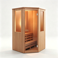 Cabine de sauna infrarouge lointain à faible EMF en bois de pruche massif avec verre trempé de 8 mm pour spa à domicile