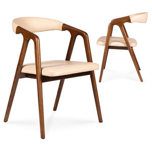 Sillas de comedor personalizadas, sillón nórdico de madera sólida, simple, para restaurante - Product Image 1