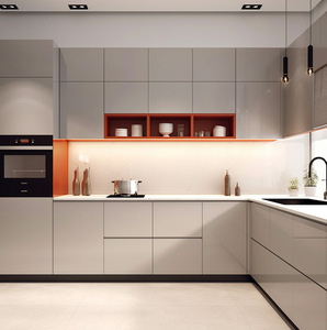 Muebles de cocina, fabricante de armarios, venta al por mayor, madera lacada de alto brillo, diseño moderno, armarios personalizados - Product Image 1
