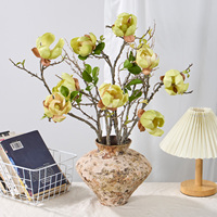 Fleurs artificielles en soie de magnolia réalistes de haute qualité au toucher naturel, faites à la main, pour la décoration de la maison, les cadeaux de remise de diplôme et de la Saint-Valentin