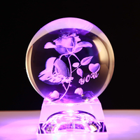 Cadeaux de Promotion Cristal 3D Gravé Au Laser Perdre Fleur Cristal Boule