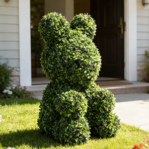 Árbol artificial de plástico para paisajismo de jardín, con diseño de animales de simulación, pequeño, verde, para parque, exterior, creativo, para conejos y perros - Product Image 1