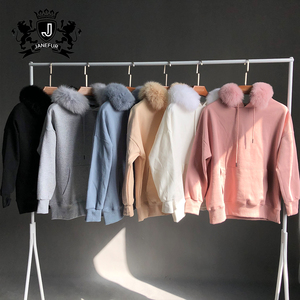 Pull à capuche multicolore à prix d'usine <span class=keywords><strong>Sweat</strong></span> à capuche bon marché avec fourrure de renard - Product Image 1