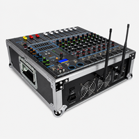 Console de mixage audio professionnelle 8 canaux amplifiée avec 99 DSP, Bluetooth, enregistrement USB et alimentation fantôme 48V pour scène, mariage et système de sonorisation