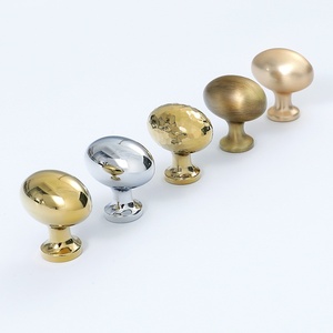 New Light Luxury French Modern European Style <b>Copper</b> Drawer Handle Bright Chrome Single Hole for Bedroom Dresser Cabinet - Product Image 1