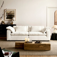 Wabi-Sabi Cloud Sofa Holz Einzelsitz Daunengefüllt Creme Luxus Hotel Villa Projekt Unverpacktes Designer-Set Hergestellt in Japan Ohne Verpackung