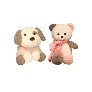 Ensemble de jouets en peluche mignons en gros : ours en peluche et chiot, adorables <span class=keywords><strong>animaux</strong></span> en peluche pour couple, cadeau pour enfants, décoration intérieure - Product Image 3