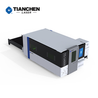 Machine de découpe laser à fibre automatique haute puissance 6 kW, 12 kW, 15 kW avec refroidissement par eau, couvercle fermé et table d'échange