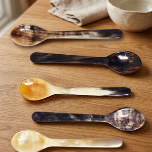 Novelty Handmade Eco-Friendly Flatware Long Handle Buffalo Horn Spoon Home Kitchen Restaurant Business Gifts Stocked Falak <b>World</b> - Product Image 1
