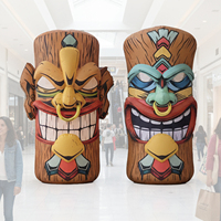 Masque Tiki gonflable de grande taille Airvon, décoration personnalisée, affichage publicitaire totem pour centre commercial, événement