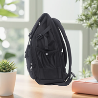 Sac à dos pour ordinateur portable à rabat pour hommes, résistant à l'eau, grand sac de voyage, multi-poches, convient aux ordinateurs portables de 17 pouces, sac à dos décontracté pour les trajets quotidiens