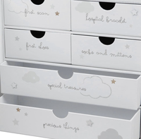 Boîte cadeau rigide pour bébé avec imprimé étoiles crème Bambino, ruban en satin, boîte à rabat, emballage pour cadeau souvenir de nouveau-né