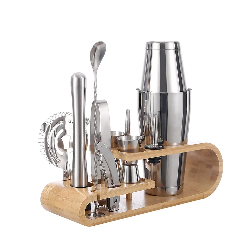 Fabriek Direct Custom Kit Barman Bar Tools Drinkset Luxe Huis Rvs Cocktail Met Standaard