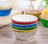 Papier coloré en papier d'aluminium, tasse à gâteau de cuisson, Mini feuille d'or Rose, doublure de Cupcake, étuis à gâteaux en papier, tasse à muffins