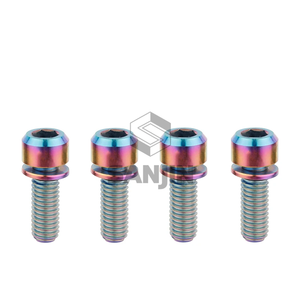 OEM Raw <strong>Titanium</strong> Socket Head Bolts Custom M5 Zinc Plated Plain with Washer for Mountain Bike Road Bike Fixed Handlebar <strong>Stem</strong> - Product Image 1