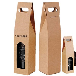 Custom Made Eco-Friendly Corrugated Cardboard <b>Red</b> Wine <b>Gift</b> <b>Box</b> with Handle Portable Packaging Featuring Embossing - Product Image 5