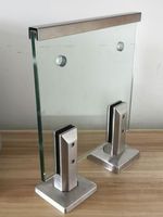 Balustrade de balcon en verre sans cadre avec main courante, pince de base en aluminium pour garde-corps, clôture extérieure en verre, profilé en U pour escalier et centre commercial