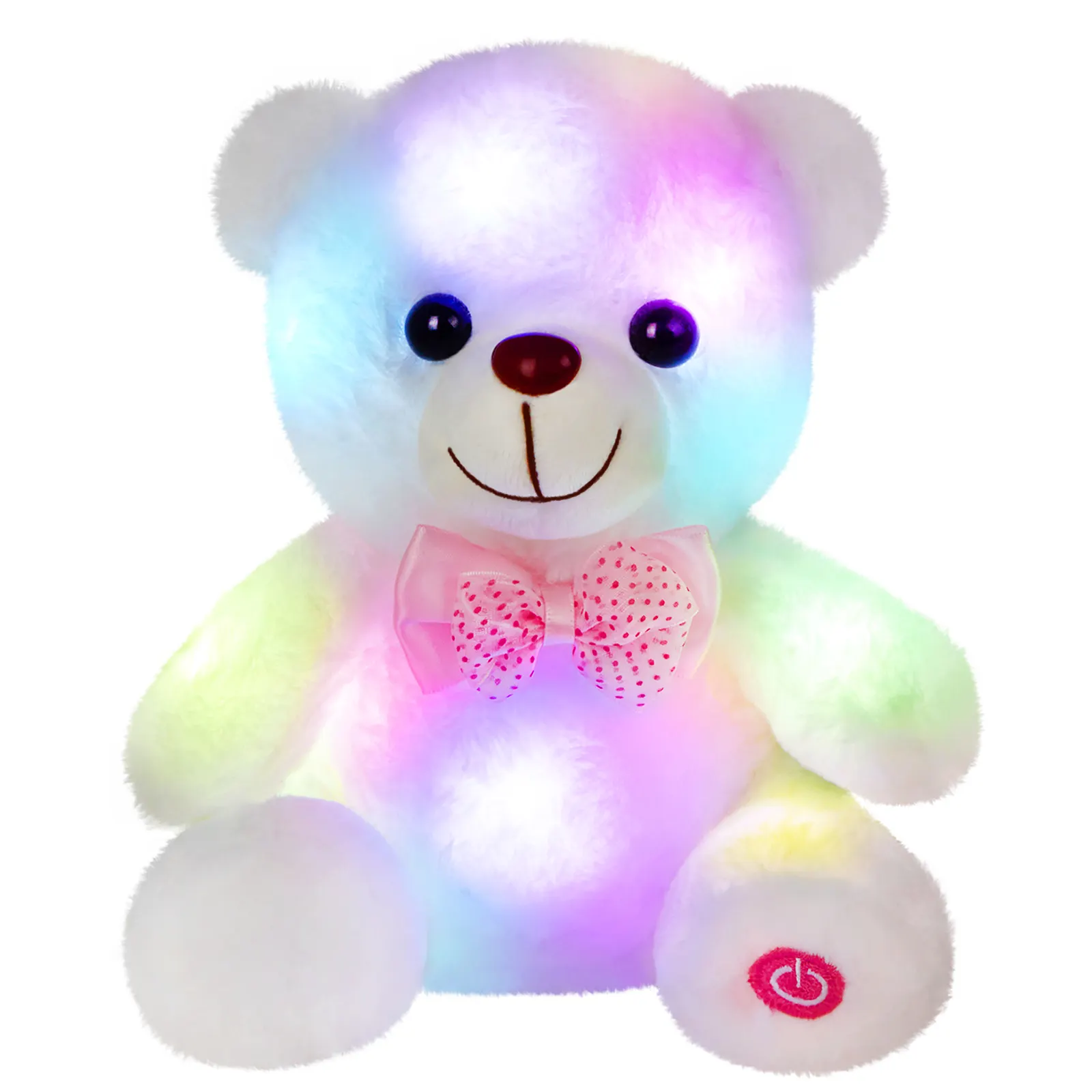 Harga terbaik boneka beruang menyala mewah hewan lembut bulu mainan lampu malam hadiah untuk anak-anak Hari Valentine ulang tahun