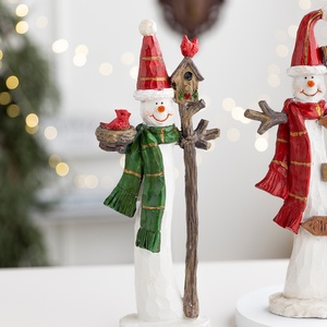 Adorno de Navidad transfronterizo de PVC con diseño de muñeco de nieve, señal de tráfico y decoración de escritorio con forma de casa de pájaros, para decoración navideña del hogar. - Product Image 3