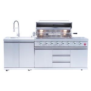 Barbecue extérieur moderne en acier inoxydable écologique, îlot <span class=keywords><strong>de</strong></span> <span class=keywords><strong>cuisine</strong></span> modulaire pour appartement et villa - Product Image 6