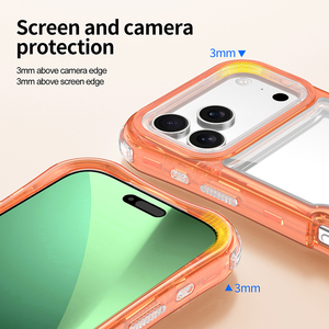 Funda de Lujo 3 en 1 para <span class=keywords><strong>iPhone</strong></span> 17 16 15 14 13 12 <span class=keywords><strong>11</strong></span> Pro, Carcasa de Teléfono de Diseño con TPU Suave, Transparente y Acrílico Rígido, con Enfriamiento - Product Image 3
