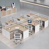 Escritorio de Oficina de Lujo con Cajones de Almacenamiento, Estación de Trabajo Modular para Espacio de Trabajo Compartido, Oficina Ecológica para Colaboración Multipersonal