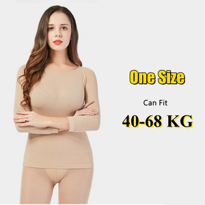 Conjunto de ropa interior térmica delgada para mujer, Top elástico ultrafino + Leggings de cintura alta para mujer, ropa de dormir cálida para Otoño e Invierno - Product Image 4