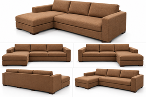 Sofá Modular en Forma de L de Alta Gama, Tapizado en Microfibra de Terciopelo, Asientos Acolchados Cómodos, Seccional de 5 Plazas, Moderno - Product Image 4
