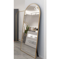 Grand Miroir Sur Pied Sur Mesure d'Alliage d'Aluminium Moderne, Décoratif de Salon, en Forme d'Arche, Miroir Psyche