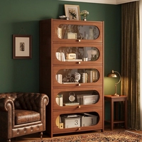 Bibliothèque murale moderne et minimaliste en bois sur mesure, anti-poussière, avec porte et grand rangement pour la maison, le bureau ou le salon
