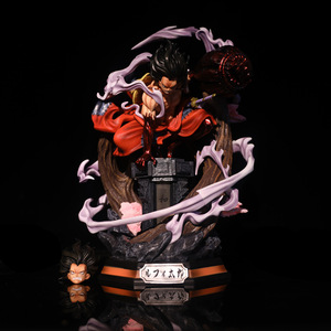 Haute qualité une pièce Anime Figure <span class=keywords><strong>Luffy</strong></span> Figure <span class=keywords><strong>Kimono</strong></span> GK Statue avec double tête sculpte lumière LED 26cm Anime Action Figure - Product Image 2