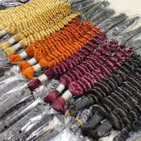 Cheveux vietnamiens Deep Wave en vrac, 100% cheveux humains vierges, pour dreadlocks et tresses bohèmes, double trame machine, 100g, vente en gros