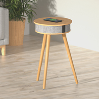 Chargeur sans fil pour décor à la maison Table basse de salon intelligente en bois Haut-parleur Bluetooth