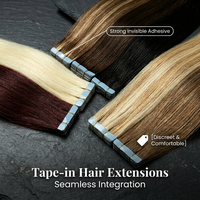 Extensions à bandes adhésives invisibles, 100% cheveux humains vierges Remy européens, double trame, double tirage, adhésif puissant, choix professionnel
