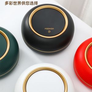 Round Desktop Mini Trash Can With Lid 4L Below <b>Plastic</b> Storage <b>Bucket</b> For Car And Home Use - Product Image 3
