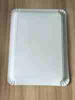 50/100 pièces Assiettes en papier rectangulaires blanches jetables pour gâteaux et dîner