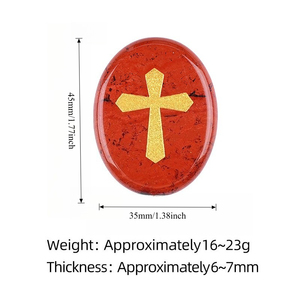 <span class=keywords><strong>Pietra</strong></span> Palmare in Agata Naturale con Motivo a Croce 35x45mm, 1 Pezzo - Product Image 3