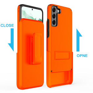 Funda de teléfono móvil con ranura para tarjeta personalizada de fábrica, Combo de funda de PC TPU 2 en 1, naranja, para <span class=keywords><strong>Samsung</strong></span> <span class=keywords><strong>Galaxy</strong></span> S22 Plus - Product Image 3